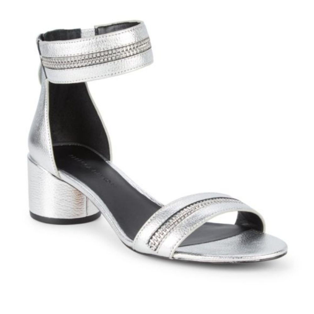 Rebecca Minkoff Ortenne Metallic Leather Sandals Sz 8.5